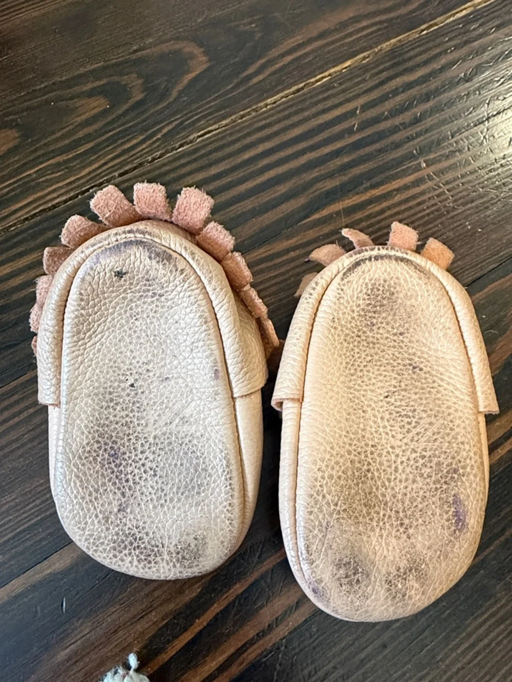 Freshly Picked Leather Baby Moccasins - Light Blush Size 2